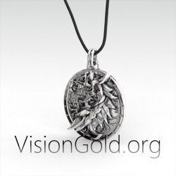 Ανδρικό Κολιέ Δράκος Από Ασήμι- Ανδρικό Κολιέ Αλυσίδα Με Δράκο