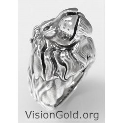 Lion Silver Signet Ring 0650