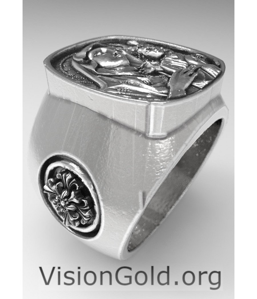 Virgin Mary Silver Ring, Religious Christian Jewelry, Christian