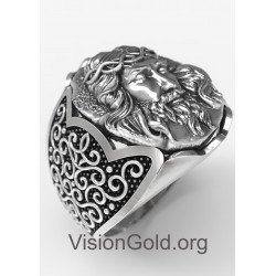 Кольцо с печатью Иисуса Христа, ювелирные аксессуары для христиан, подарок для христиан, подарок для мужчин 0712