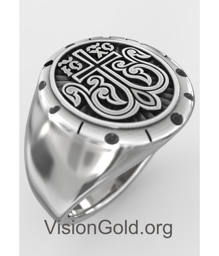 Silver Ring Ic.Xc.Nika, Byzantine Cross Ring, Christian Symbols