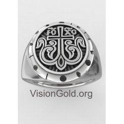 Silver Ring Ic.Xc.Nika, Byzantine Cross Ring, Christian Symbols