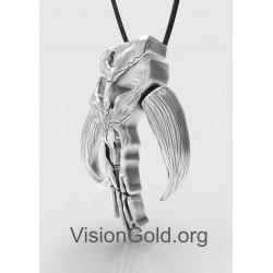 Ατσάλινο Ανδρικό Κολιέ Star Wars Mandalorian 0211