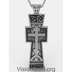 Ανδρικό Κολιέ Σταυρός,Βυζαντινός Σταυρός Ιησούς Χριστός Νικά