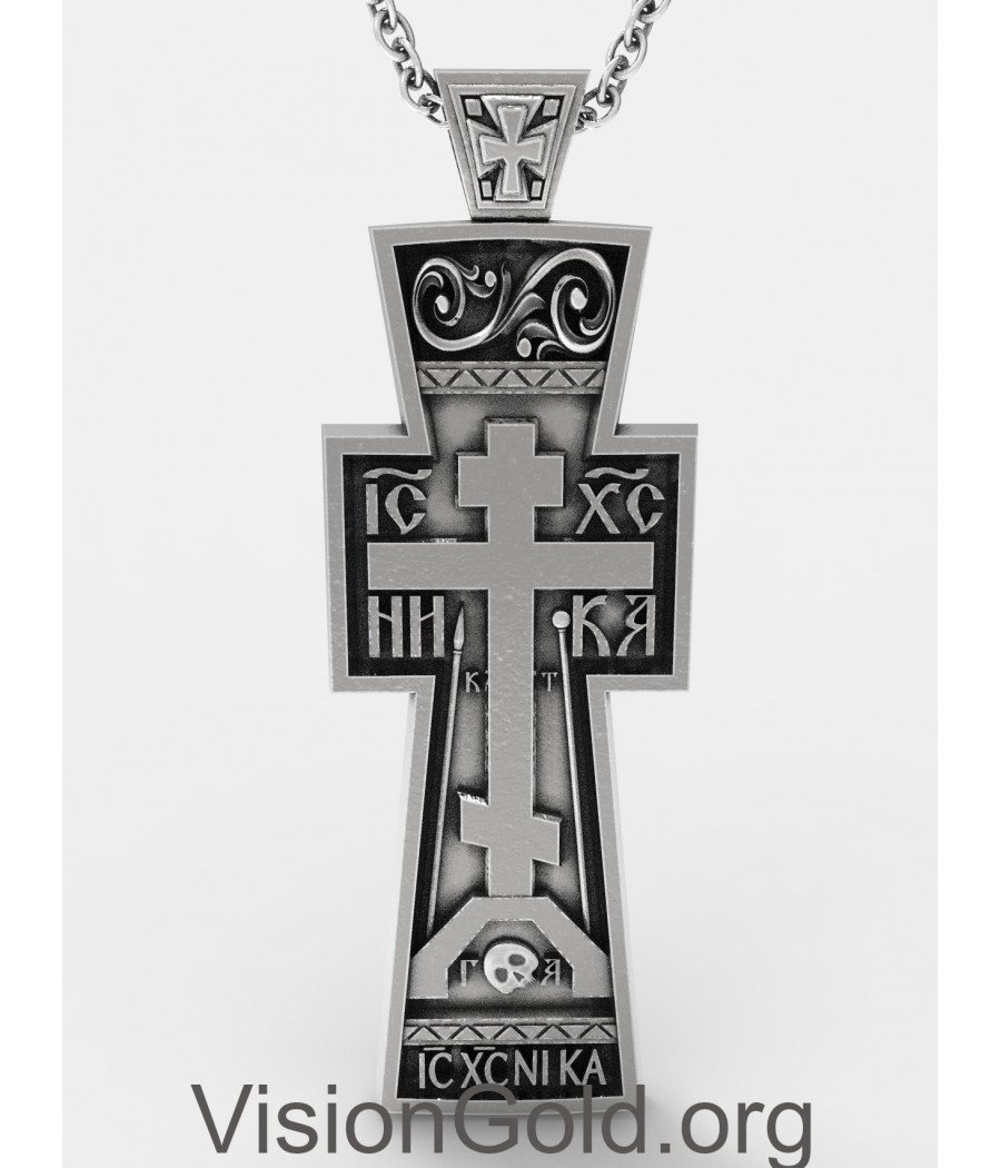 Herrenhalskette Kreuz,Byzantinisches Kreuz Jesus Christus Nike