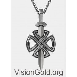 Zilveren herenketting Kruis...