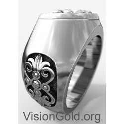 Ιδιαίτερο Χειροποίητο Ασημένιο Ανδρικό Δαχτυλίδι - Σφραγίδα