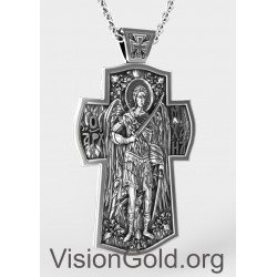 Saint Michael Archangel Guardian Angel Orthodox Cross Pendant