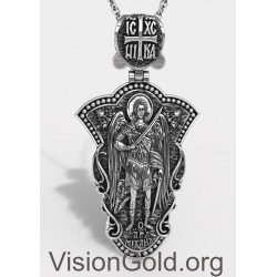 Collar de plata hecho a mano de San Miguel Arcángel 0234