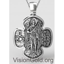 Double Sided Cross With Jesus Christ And Archangel Michael 0239