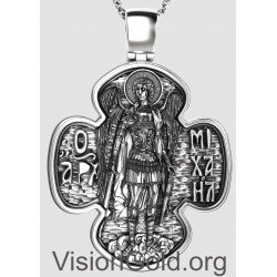 Saint Michael Archangel Guardian Angel Orthodox Cross Pendant