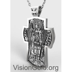 St. Michael the Archangel Orthodox Shield Silver Necklace, St.