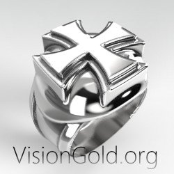 Bold Ανδρικό Δαχτυλίδι Σταυρός - Επιβλητικά Ανδρικά Δαχτυλίδια