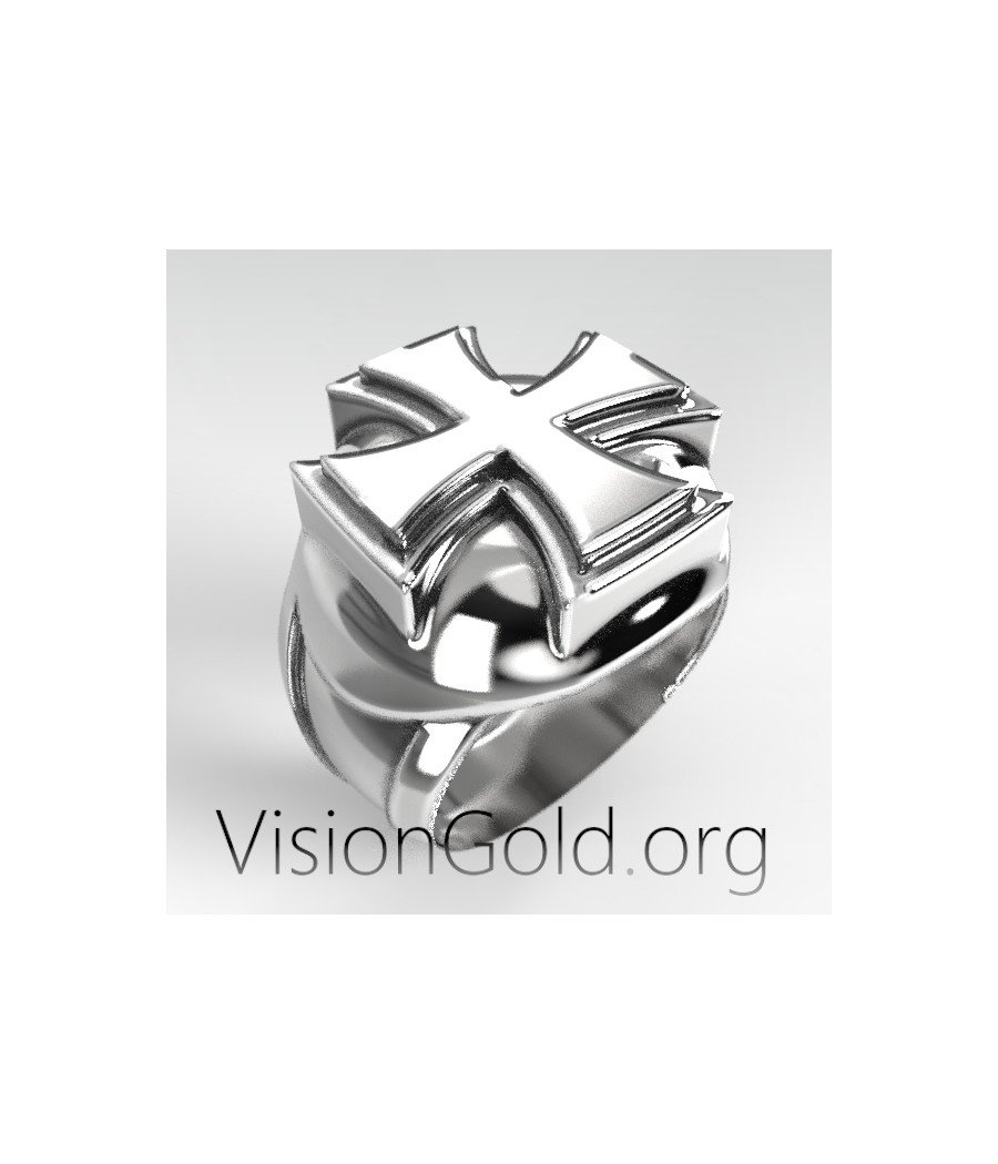 Bold Ανδρικό Δαχτυλίδι Σταυρός - Επιβλητικά Ανδρικά Δαχτυλίδια