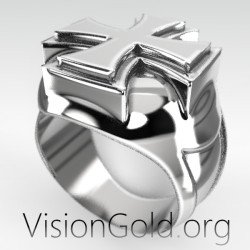 Bold Ανδρικό Δαχτυλίδι Σταυρός - Επιβλητικά Ανδρικά Δαχτυλίδια