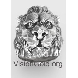 Το Απόλυτο Ανδρικό Δαχτυλίδι Σφραγίδα Λιοντάρι Σκαλισμένο Σε