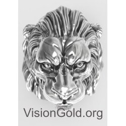 Το Απόλυτο Ανδρικό Δαχτυλίδι Σφραγίδα Λιοντάρι Σκαλισμένο Σε