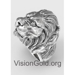 Το Απόλυτο Ανδρικό Δαχτυλίδι Σφραγίδα Λιοντάρι Σκαλισμένο Σε