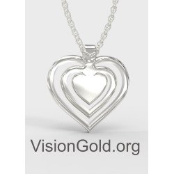 Customised Sterling Silver Heart Necklace 0726