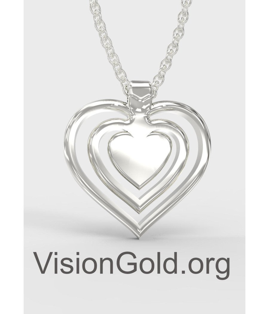 Customised Sterling Silver Heart Necklace 0726