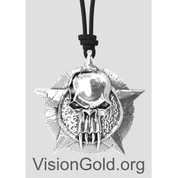 Χειροποίητο Ανδρικό Κολιέ Νεκροκεφαλή - Ανδρικά Κολιέ - Κολιέ