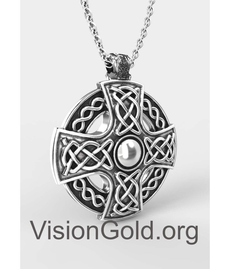 Celtic Cross Knot Pendant Necklace, Celtic Jewelry, Men's Cross