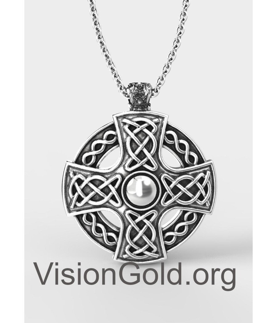 Celtic Cross Knot Pendant Necklace, Celtic Jewelry, Men's Cross