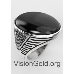 Superior Mens Ring Black Onyx Signet Silver Ring | Onyx Ring |