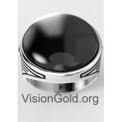 Superior Mens Ring Black Onyx Signet Silver Ring | Onyx Ring |