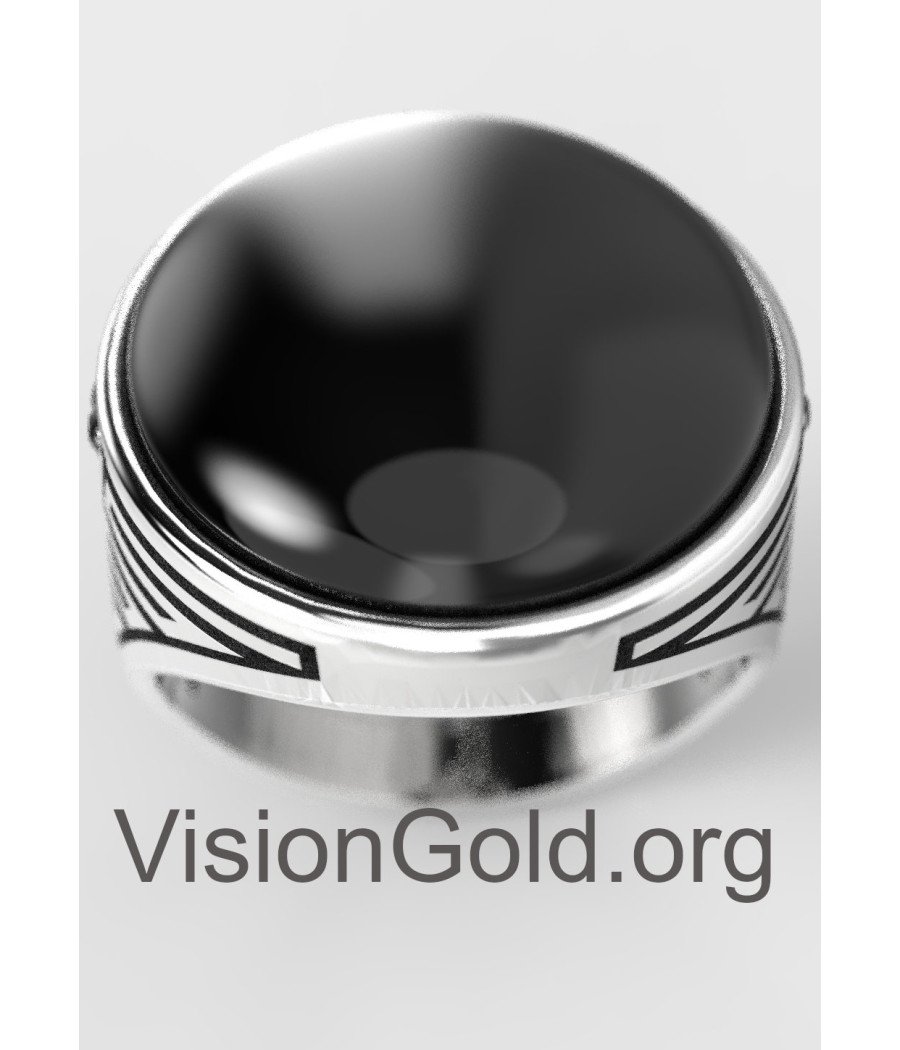 Superior Mens Ring Black Onyx Signet Silver Ring | Onyx Ring |