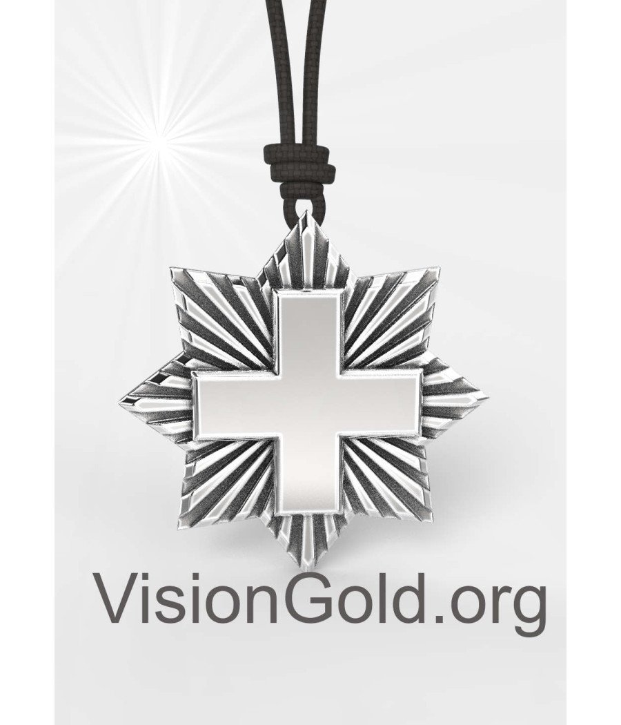 Premium Mens Necklace, Sterling Silver Cross Necklace - Silver