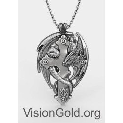 Premium Μοναδικό Χειροποίητο Ασημένιο Κολιέ Σταυρός Με