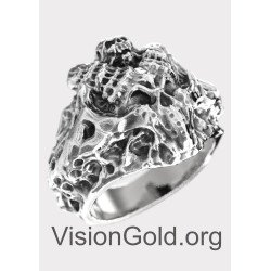 Отличное кольцо с черепом Skroutz, кольцо с черепом, мужские кольца, уникальные мужские кольца 0623