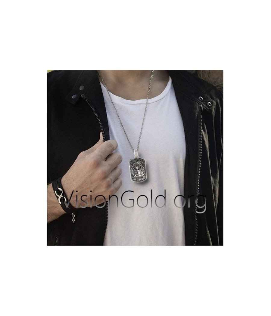 Серебряный кулон Архангел Михаил - Christian Jewelry VisionGold 0149