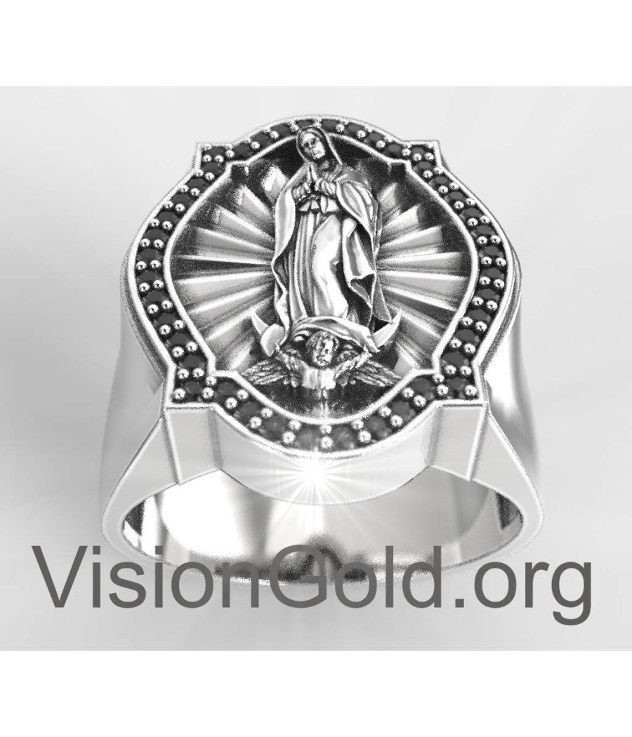 Our Lady Of Guadalupe Signet Ring For Men, Guadalupe Christian