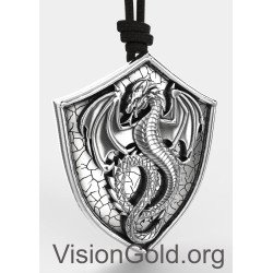 Ιδιαίτερο Μενταγιόν Δράκος, Ασημένιο Κολιέ Δράκος, Ασημένια