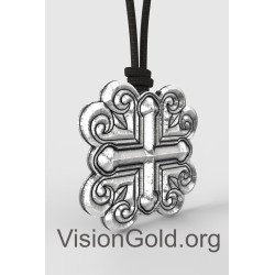 Artistic Cross Necklace, Gross Cross Chain Pendant - Mens