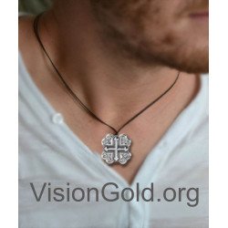 Artistic Cross Necklace, Gross Cross Chain Pendant - Mens