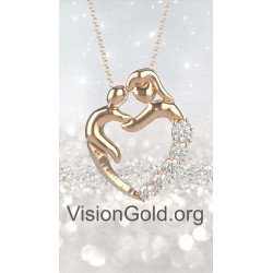 Original-Geschenk für neue Mama Silber Halskette in rosa Gold