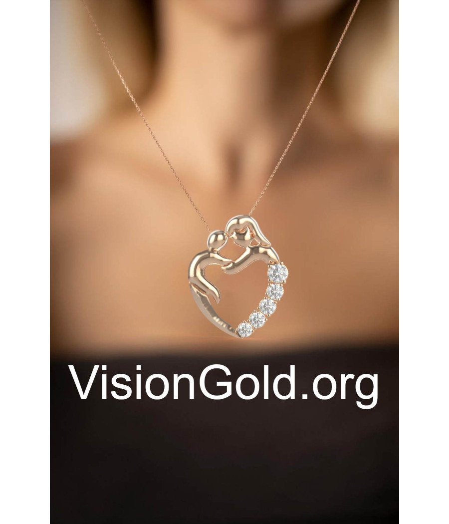 Original-Geschenk für neue Mama Silber Halskette in rosa Gold