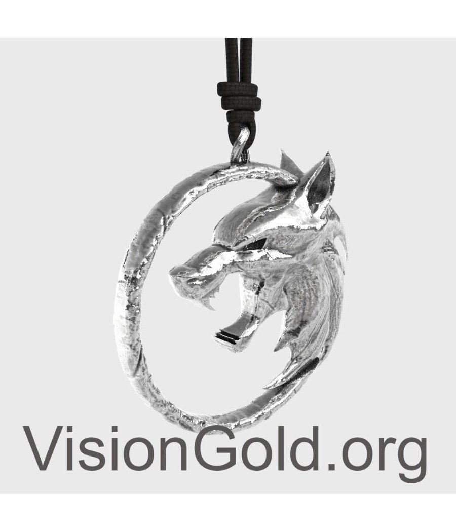 Wild Wolf Silver Mens Necklace 0281