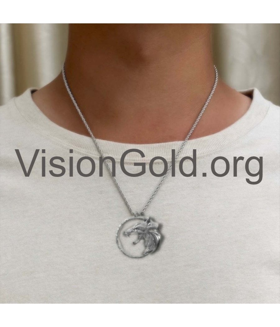 Wild Wolf Silver Mens Necklace 0281