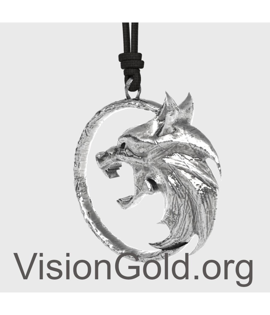 Wild Wolf Silver Mens Necklace 0281