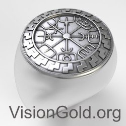 Impresionante anillo de brújula vikinga Chevalier de plata, anillos especiales , anillo de plata "Brújula" para hombres 0743