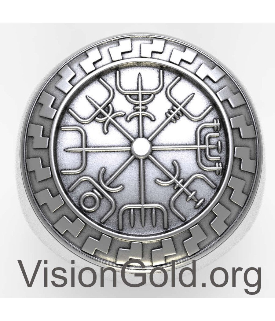 Beeindruckender Silber Kompass Wikinger Kompass Ring, besondere