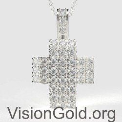 Christening Cross Necklace For Girl,Eastern Orthodox Crosses,Baptism Cross Necklace For Girl 0131L