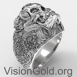 Специальные мужские кольца с черепом, серебряные кольца, мужские кольца, кольцо с сахарным черепом 0564