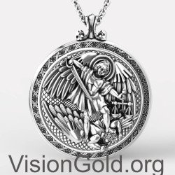 Ασημένιο μενταγιόν Αρχάγγελος Μιχαήλ 0288