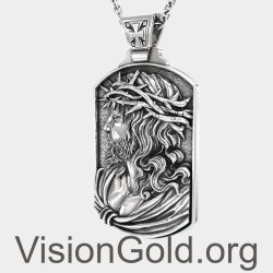 Ορθόδοξο Ασημένιο Μενταγιόν Ιησούς, Ασημένιο Κολιέ Ιησούς