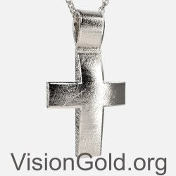 Уникальное мужское ожерелье с крестом грубой отделки из